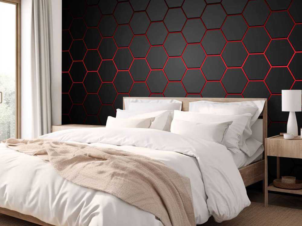 Red glowing hexagons