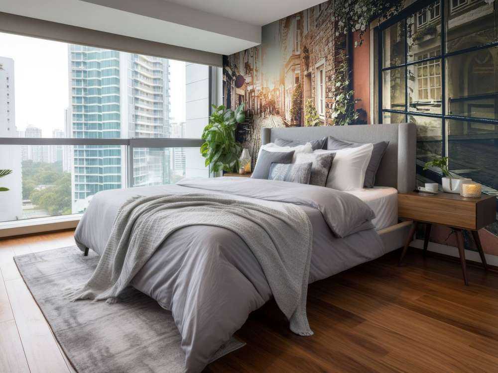 Sunset in an old street