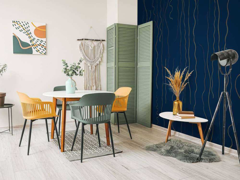 Organic lines grass midnight blue