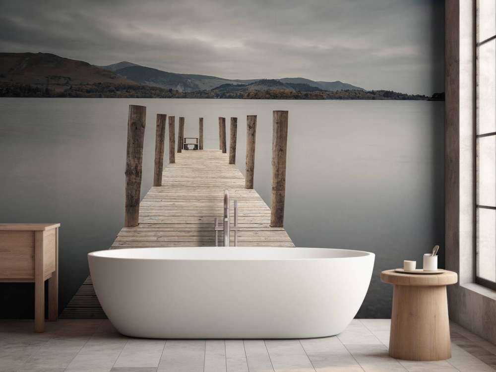 Jetty on a peaceful lake