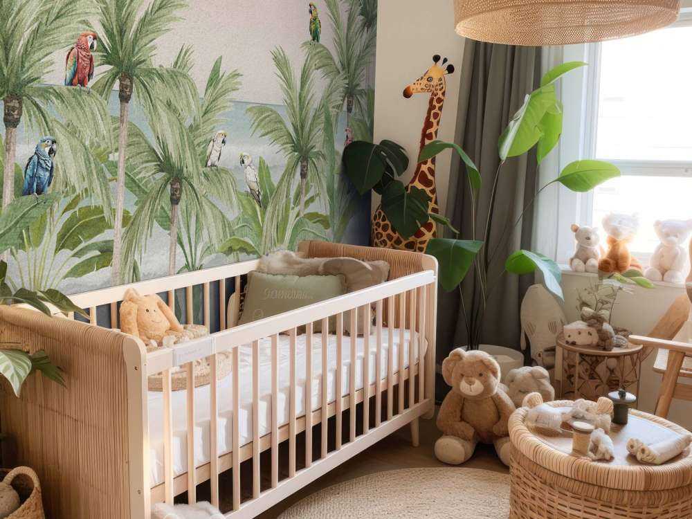 Parrots on the beach in color