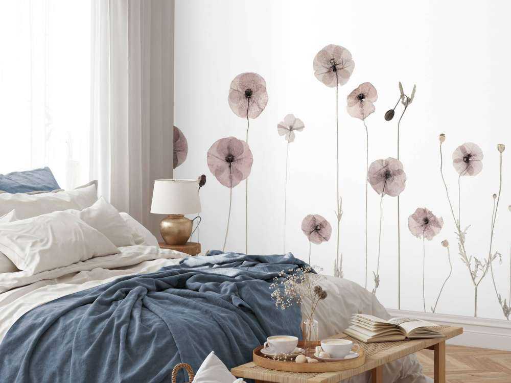 Poppy flower field vintage