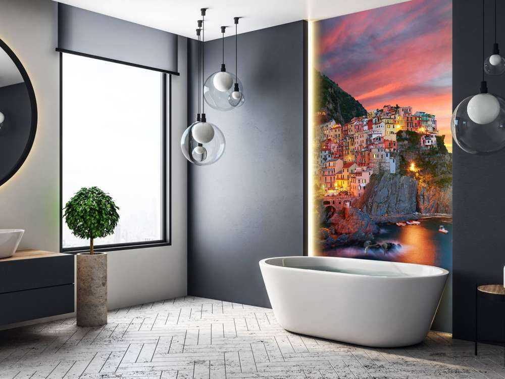 Italian town at sunset