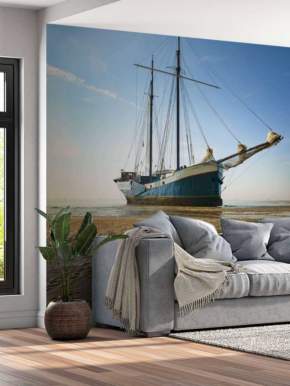 Ship on the mudflats