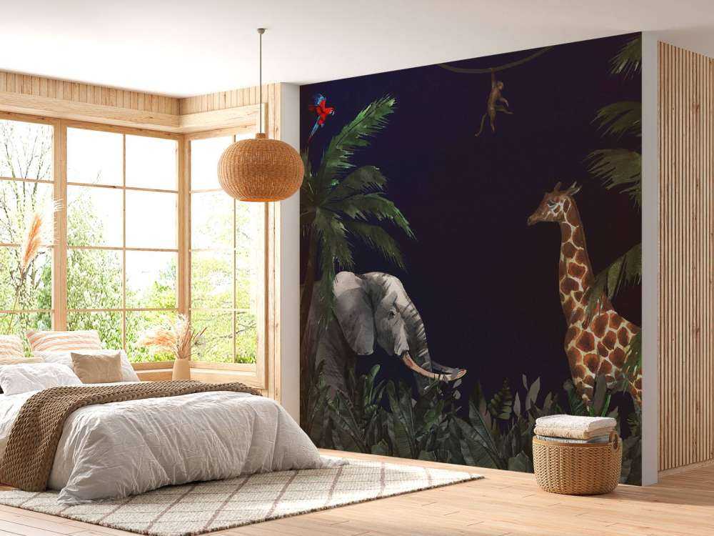 Jungle animals at night