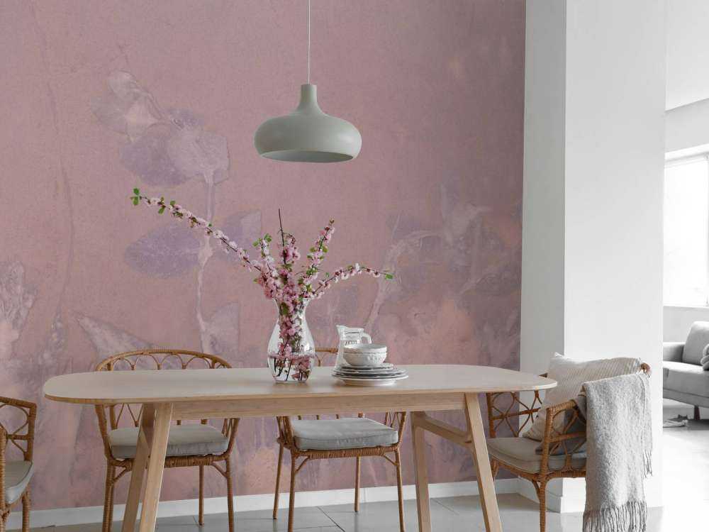 Wild geranium and snowberry - mauve