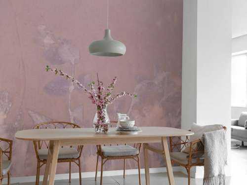 Wild geranium and snowberry - mauve