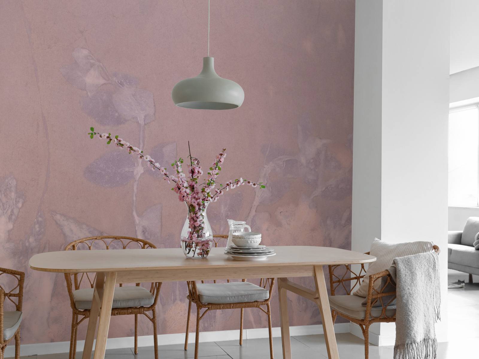 Wild geranium and snowberry - mauve