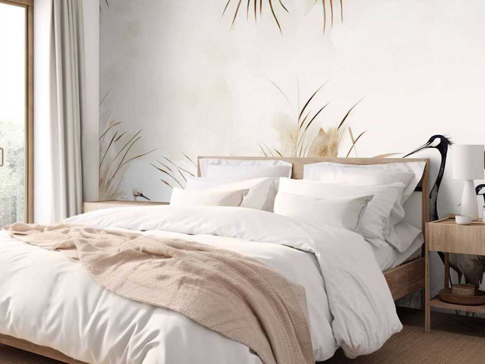 Cranes in Field Taupe