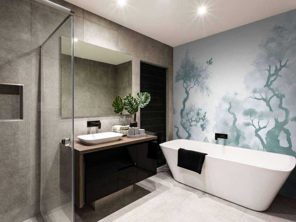 Blooming green trees