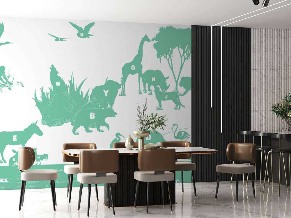 Animal alphabet, green