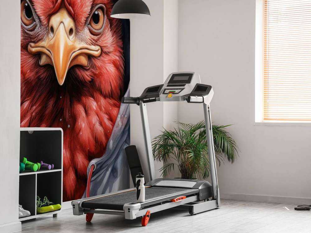 Watercolor Cartoon Chicken in a Hoodie