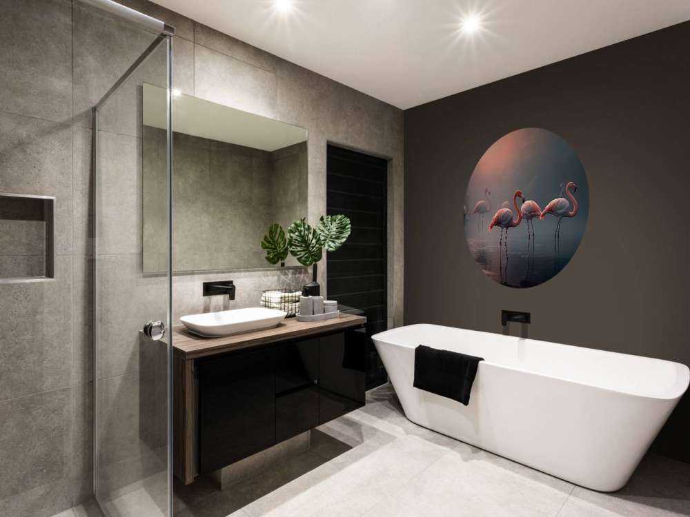 Misty Dawn Flamingos