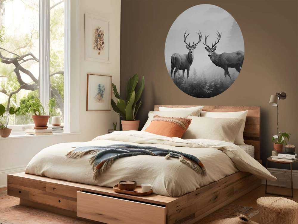 Foggy Forest Deer Symmetry