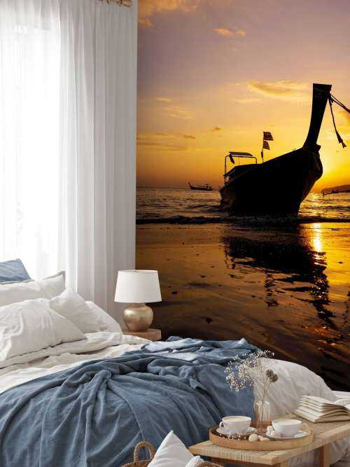 Traditional long tail boat