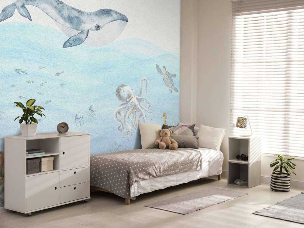 Underwater world with a whale