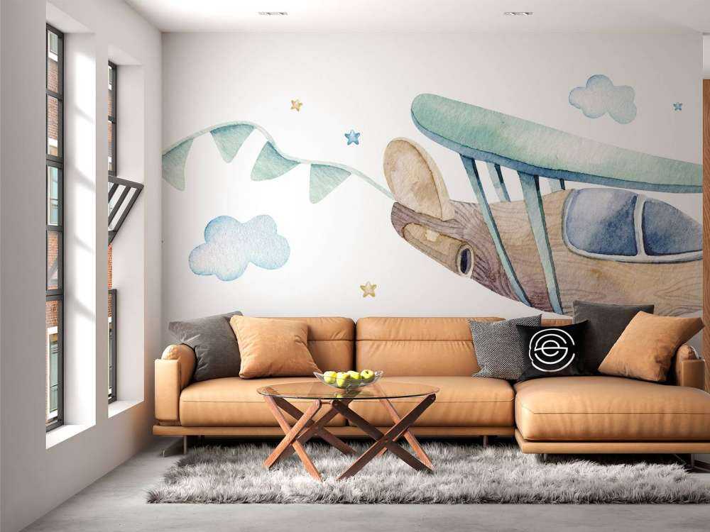 Watercolor airplane