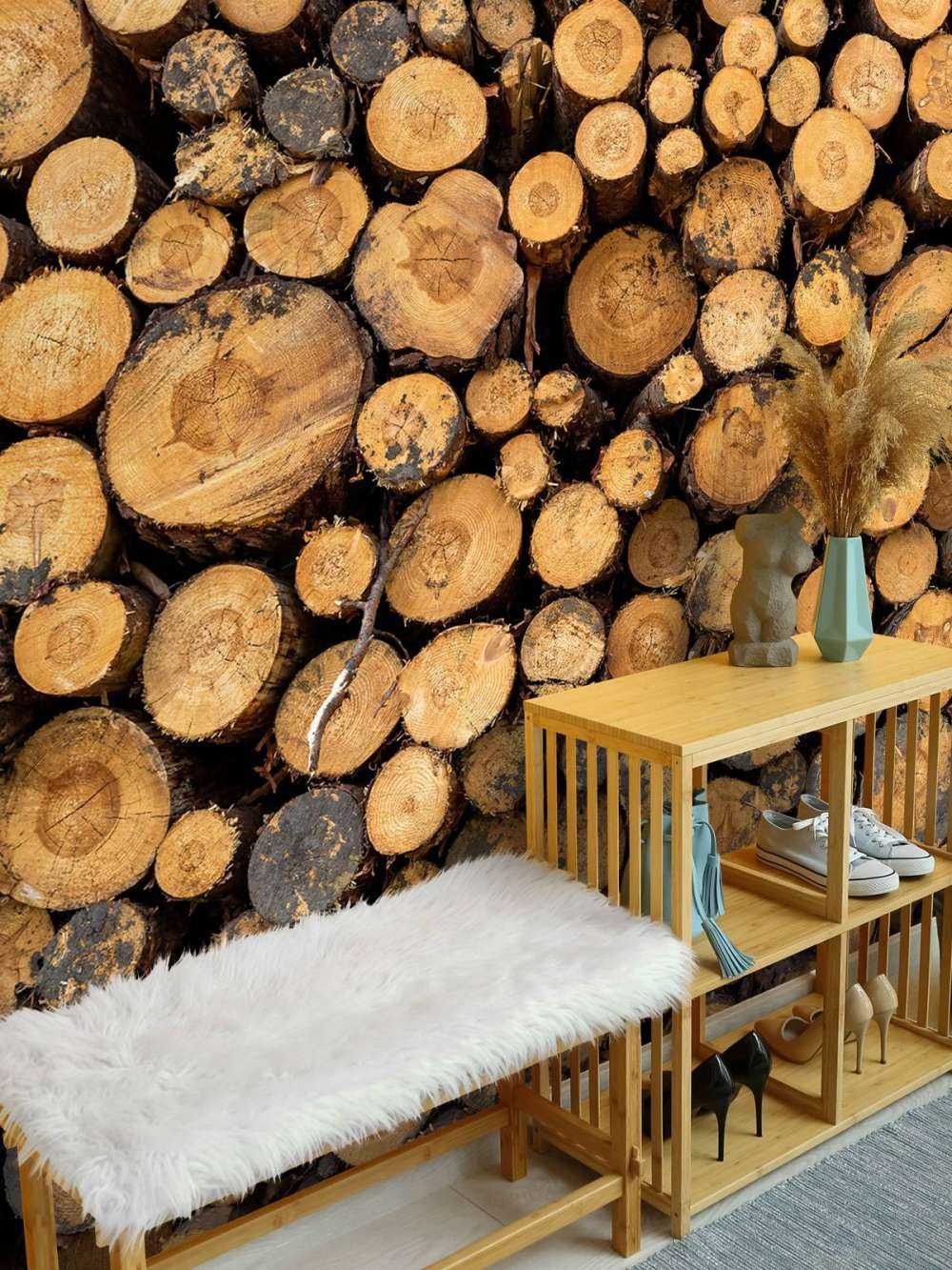 Stacked wood