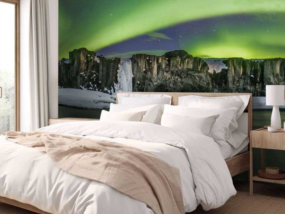 Panorama photo of the Northern Lights