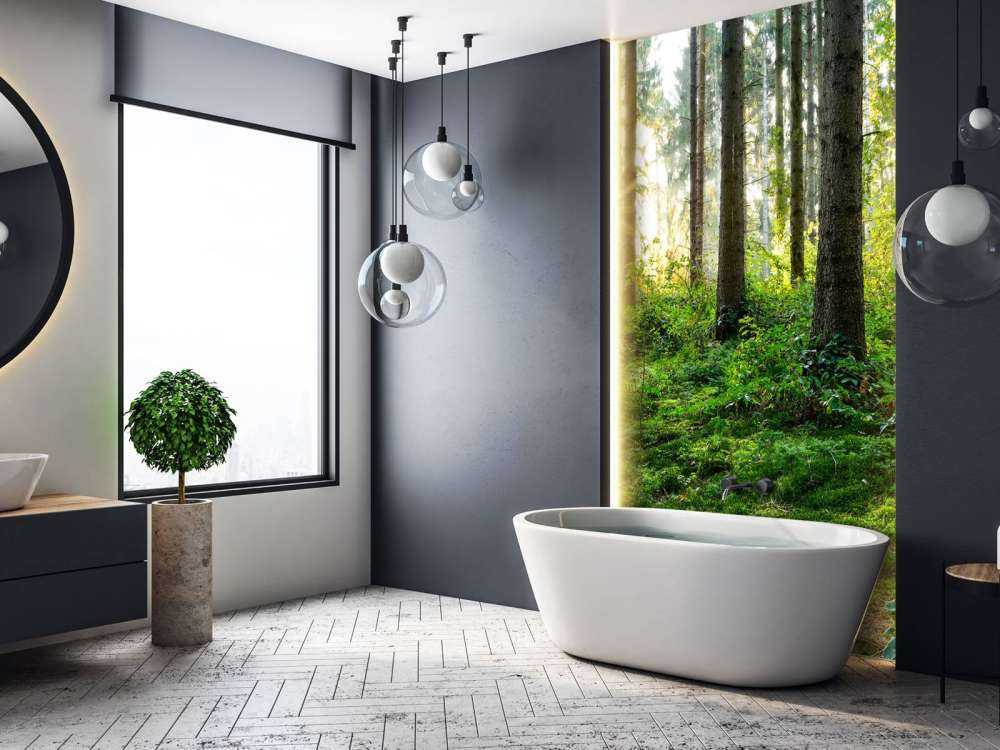 Forest panorama in spring