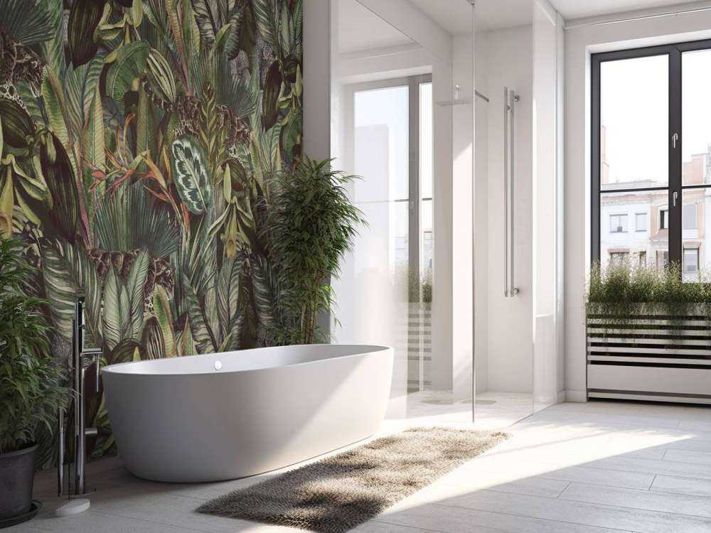 Leopard between the leaves