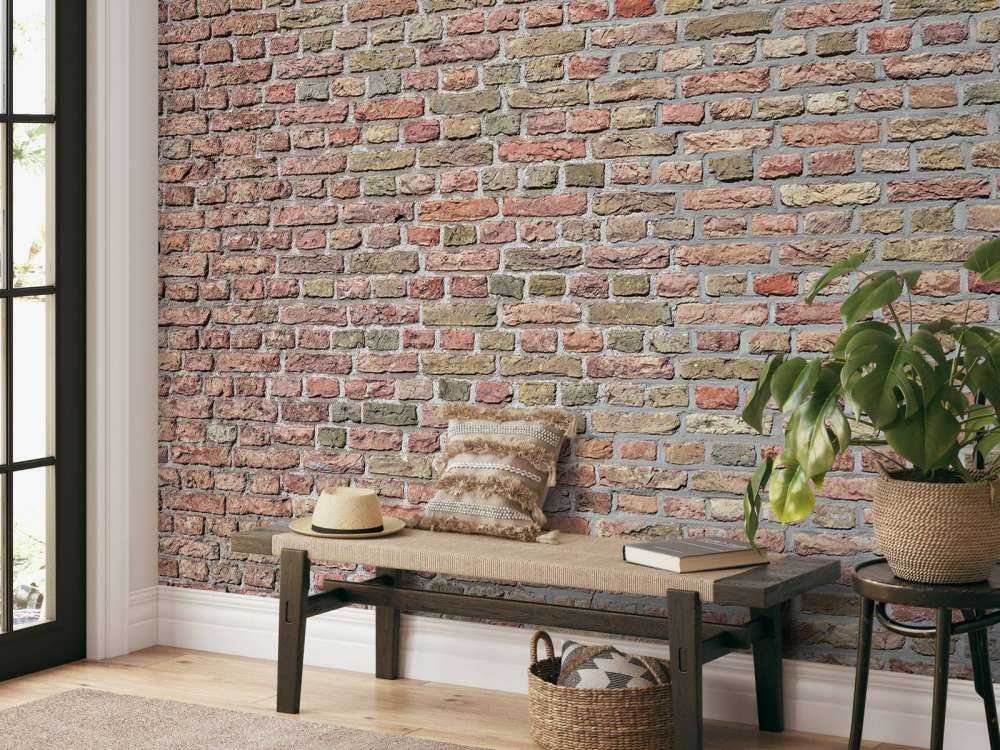 Brick wall with restored joints