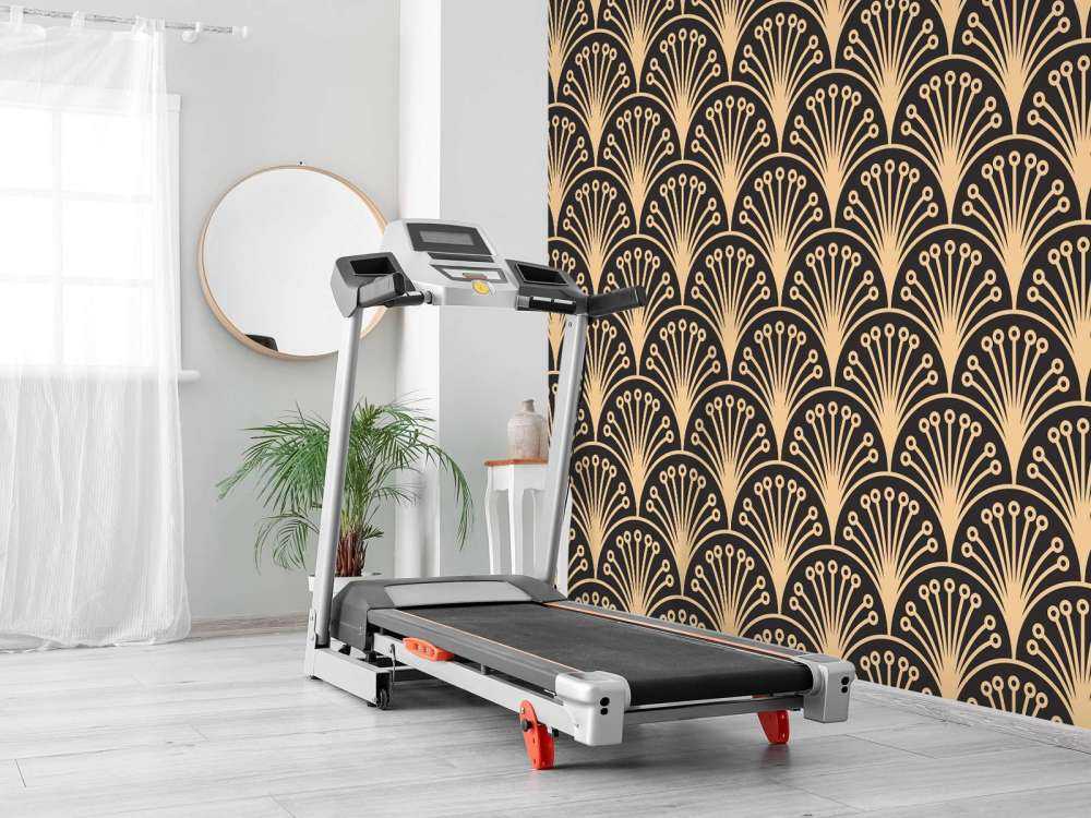 Gold art deco flowers