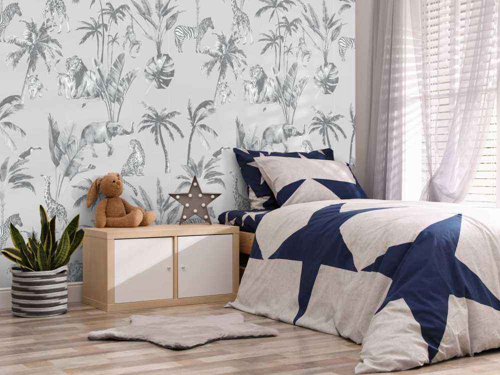 Animal jungle pattern gray