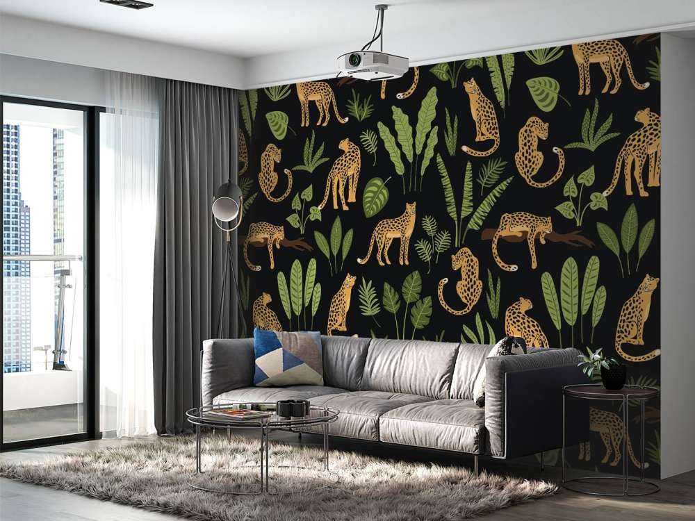 Leopard pattern on a black background