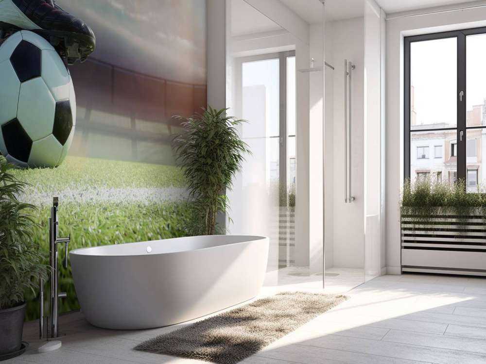 Stadium with soccer player