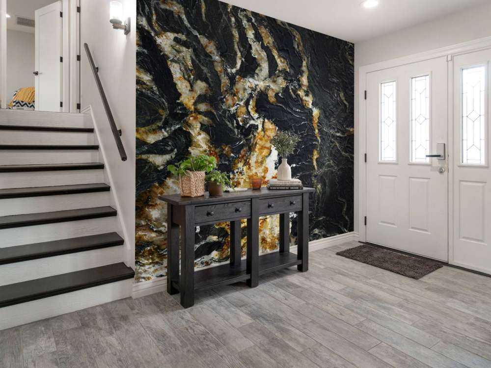 Black marble with light structure