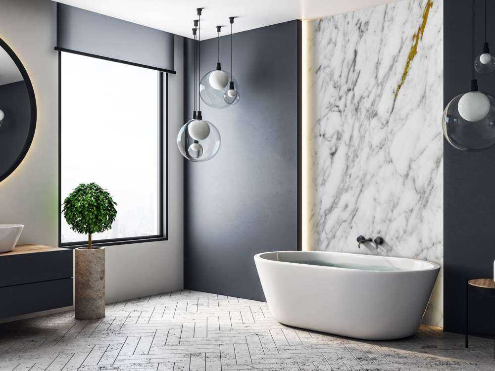 Marble with white and black