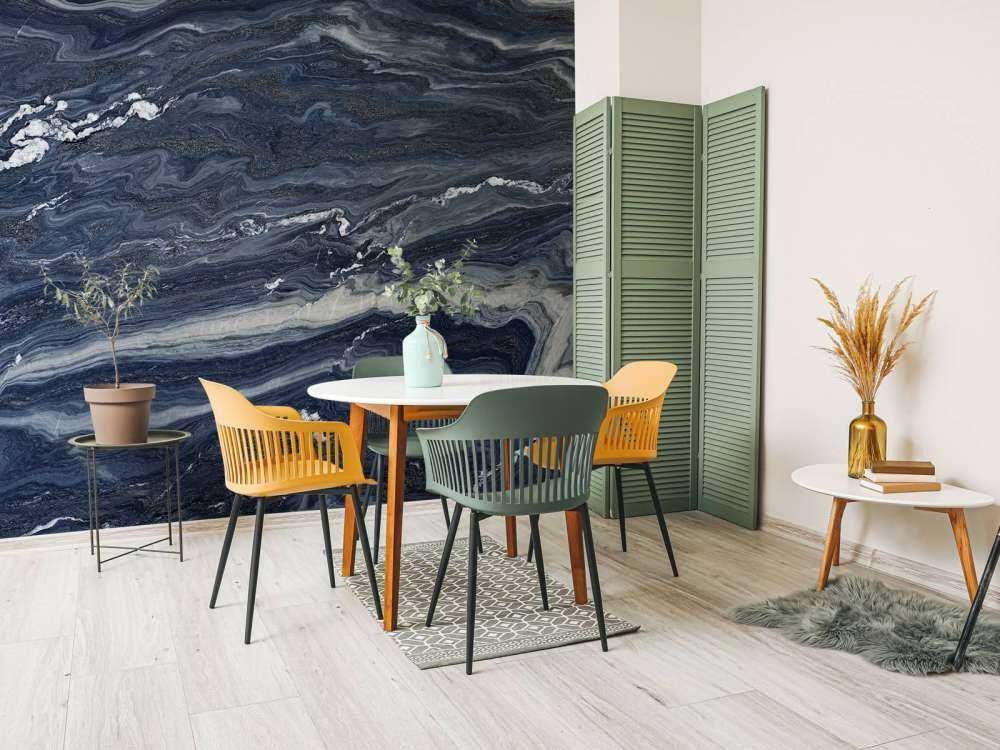 Blue and white marble