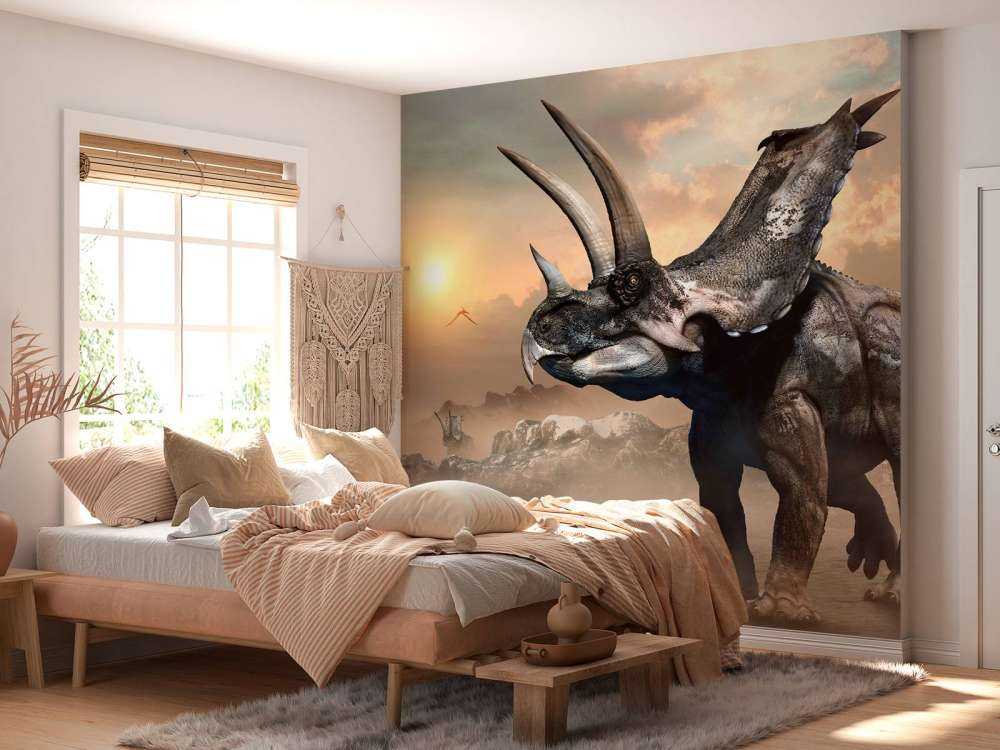 Dinosaur in the morning fog