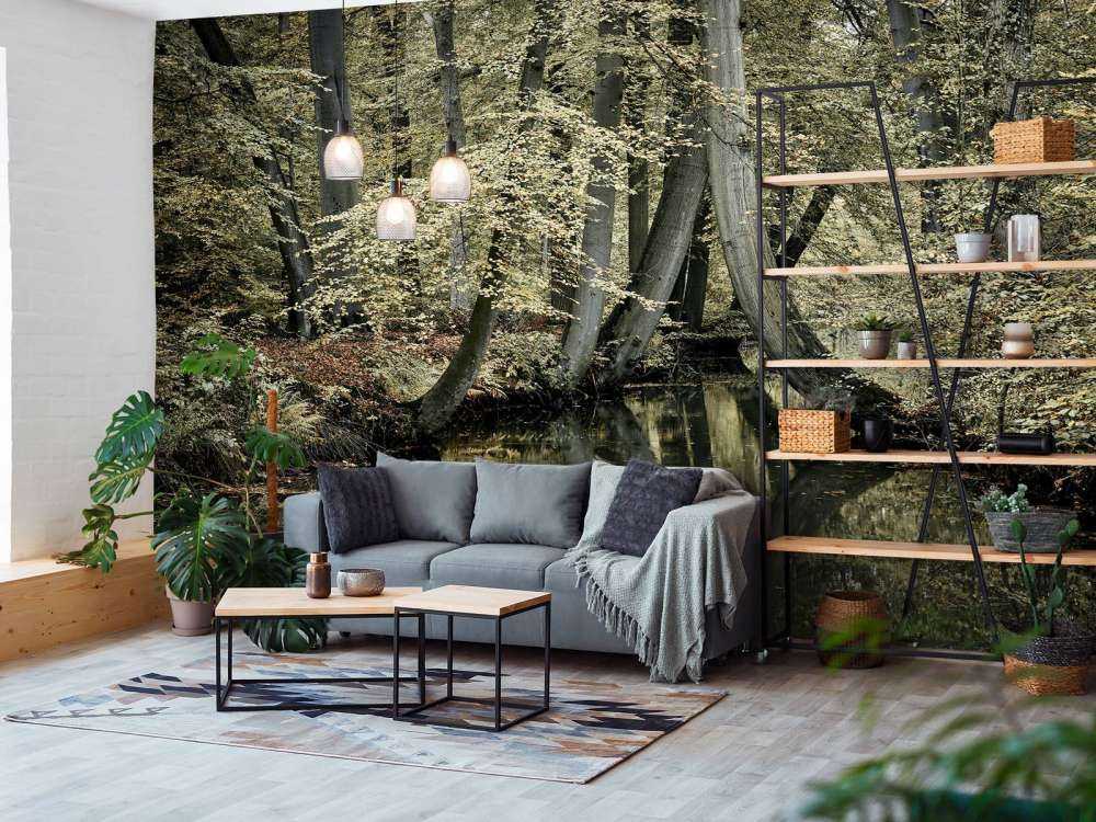 Stream with hanging trees