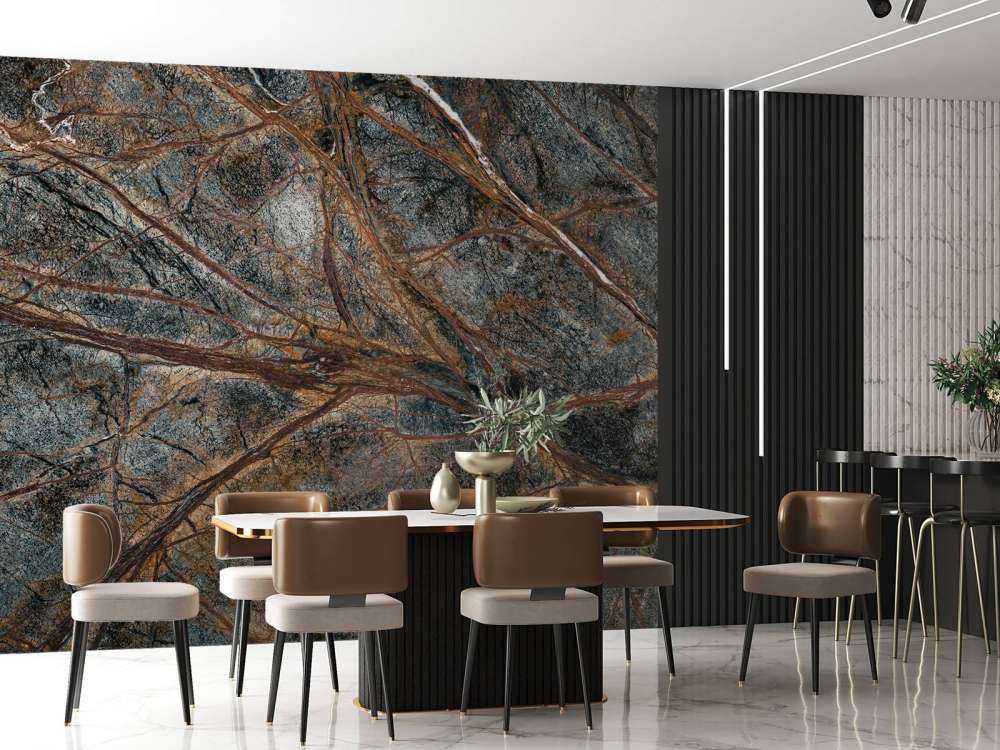 Grey marble with detailed vein structure