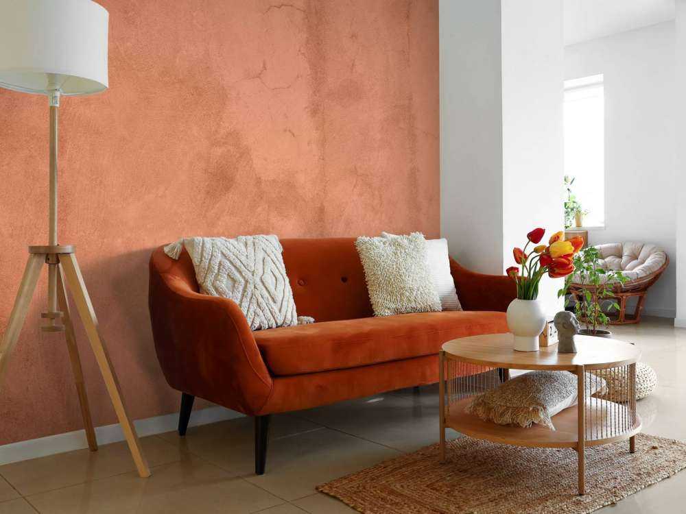 Concrete with terracotta colour