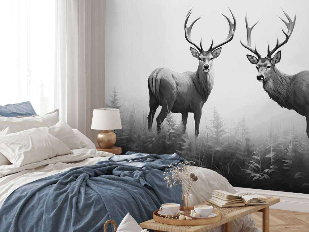 Foggy Forest Deer Symmetry