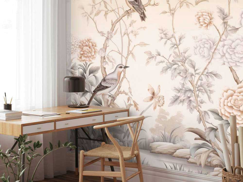 Drawn flower landscape