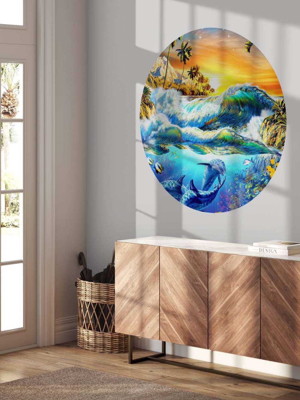 Hawaian Dawn_Waves and Dolphins