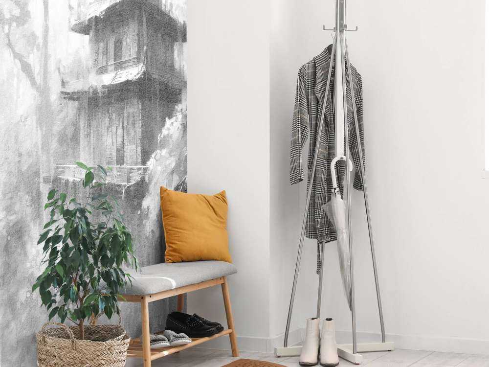 Hidden Hut in Misty Forest