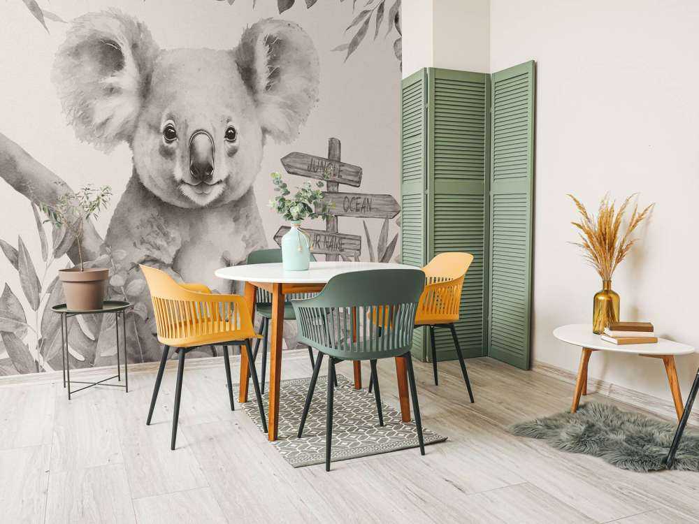 Baby koala in the jungle beige