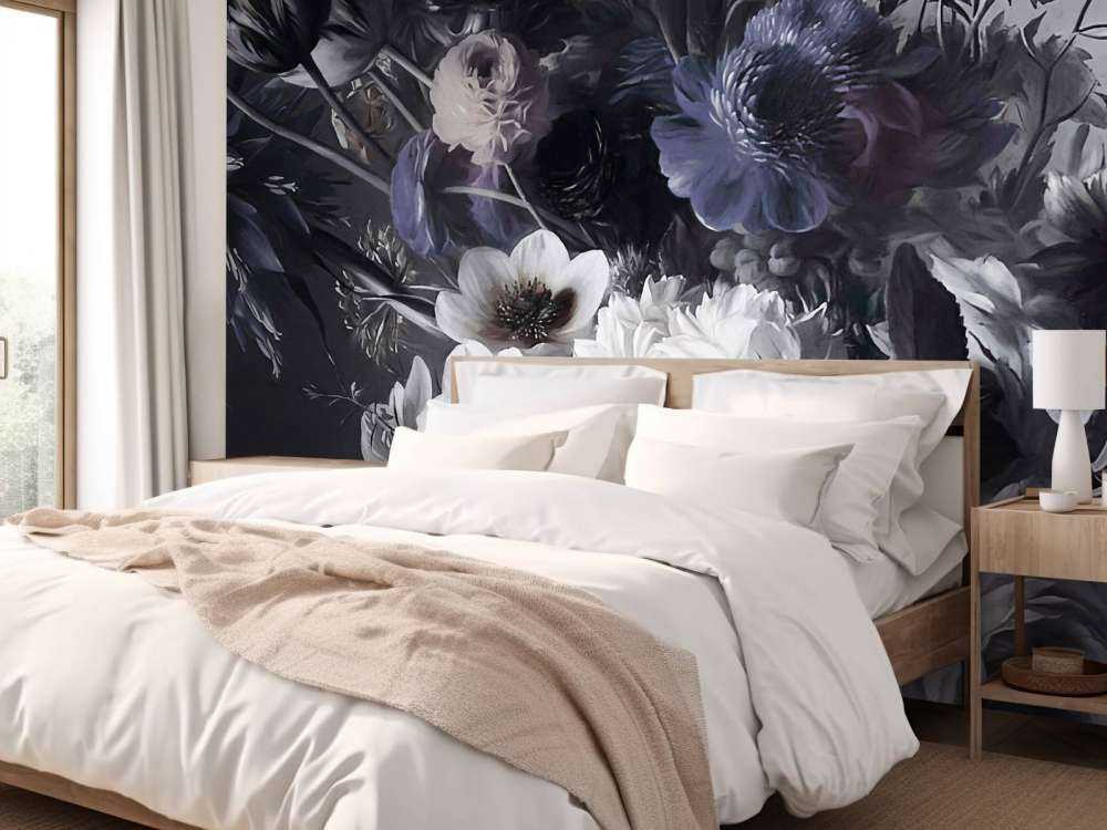 Big bouquet with blue anemones