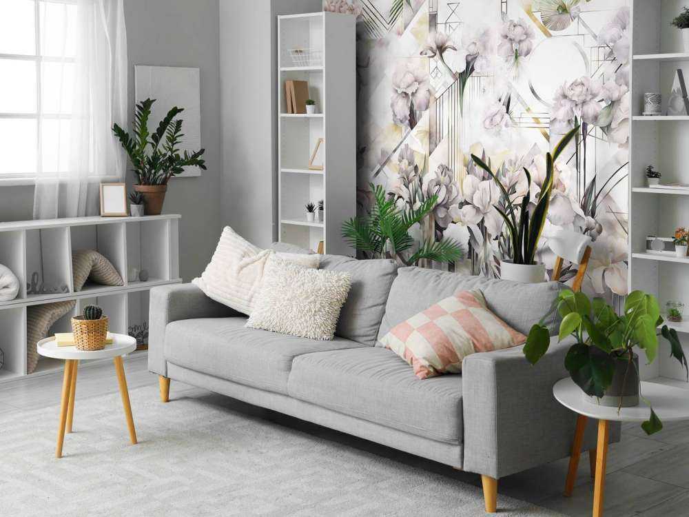 Huge Watercolor Irises Beige