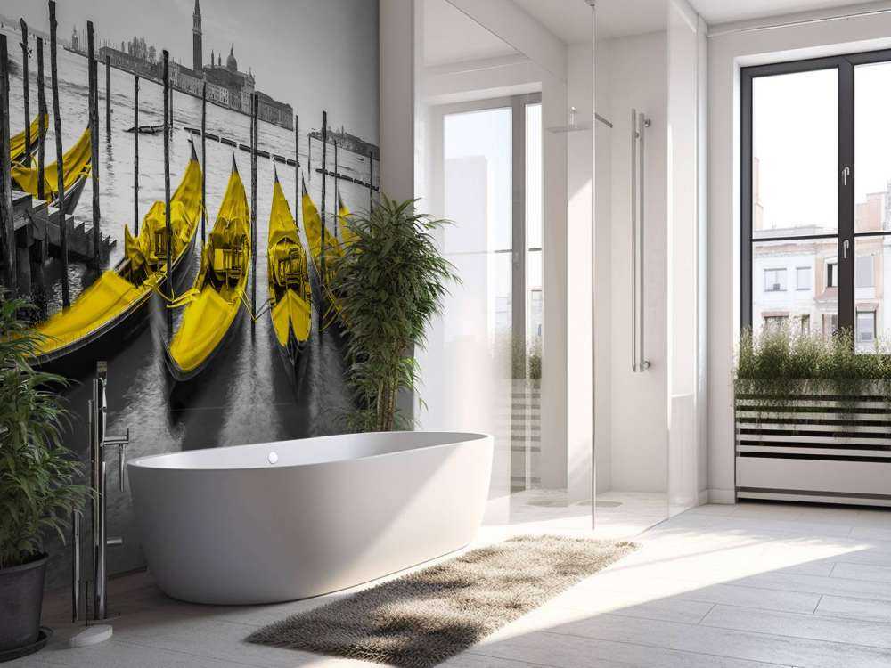 Gondolas along the canal