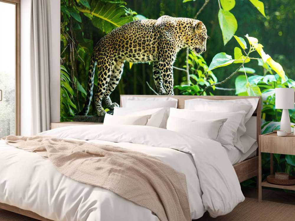 Leopard on a rock face