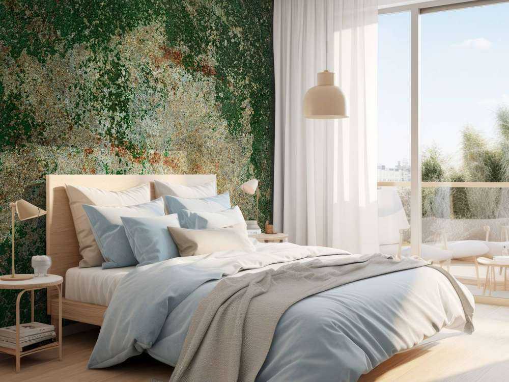 Industrial green metal structure