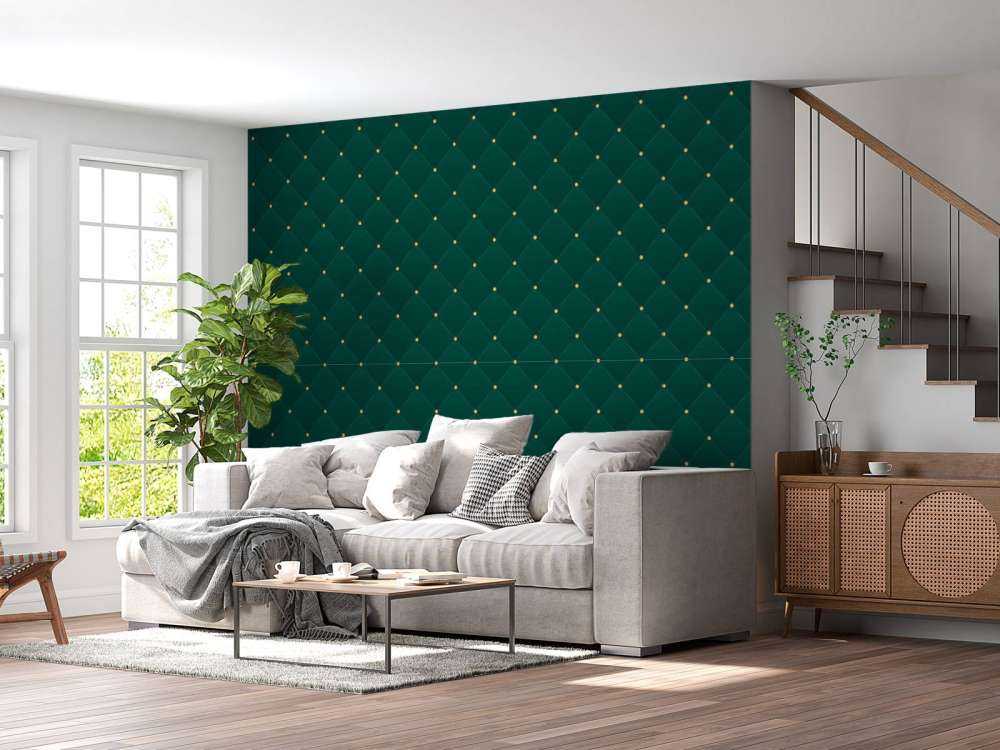 Dark green chesterfield pattern