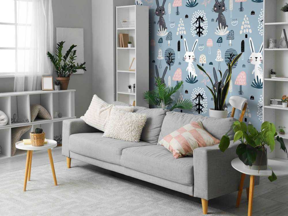 Blauw konijnen patroon