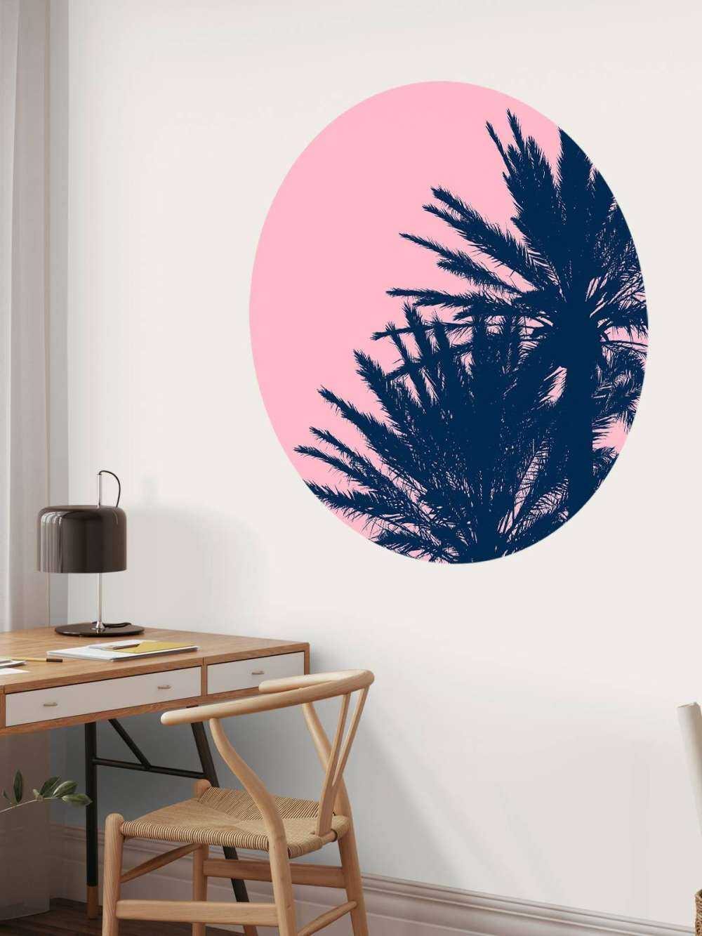 Palm trees with pink background